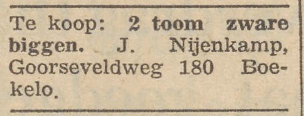 Goorseveldweg 180 Boekelo J. Nijenkamp advertentie Twentsche courant 2-11-1961.jpg