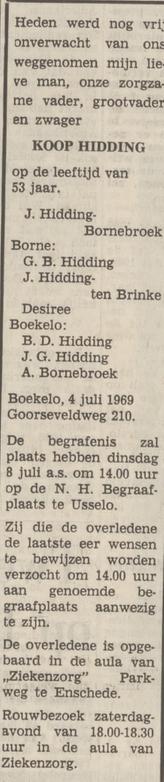 Goorseveldweg 210 Koop Hidding overlijdesnadvertentie Tubantia 5-7-1969.jpg