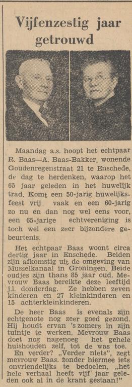 Goudenregenstraat 21 R. Baas krantenbericht Tubantia 25-2-1956.jpg