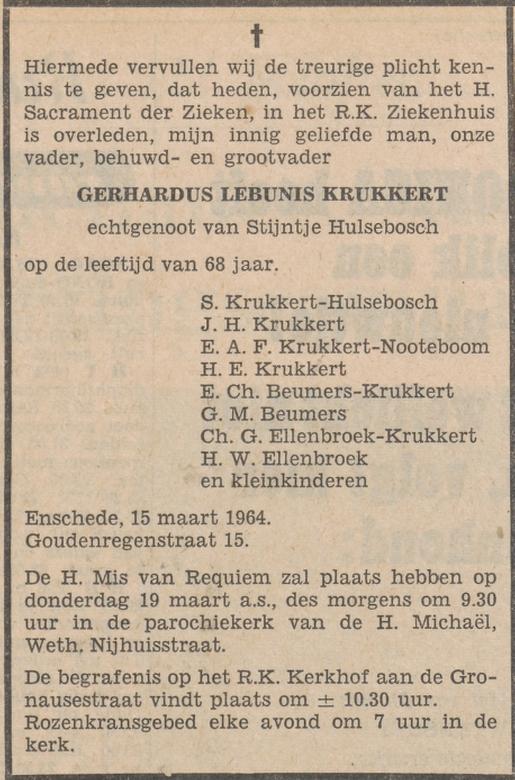 Goudenregenstraat 15 G.L. Krukkert overlijdensadvertentie Tubantia 17-3-1964.jpg