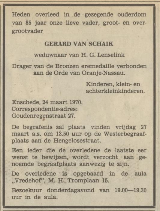 Goudenregenstraat 27 G. van Schaik overlijdensadvertentie Tubantia 26-3-1970.jpg