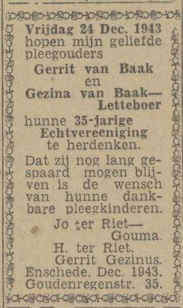 Goudenregenstraat 35 G. van Baak advertentie Twentsch nieuwsblad 22-12-1943.jpg