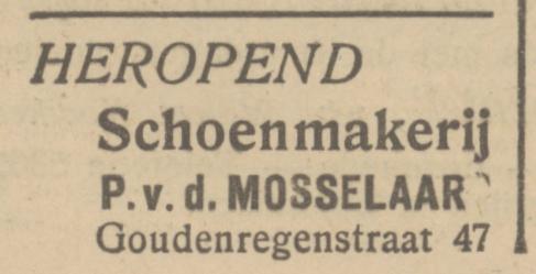 Goudenregenstraat 47 schoenmakerij P. van den Mosselaar advertentie Het Parool 18-7-1945.jpg