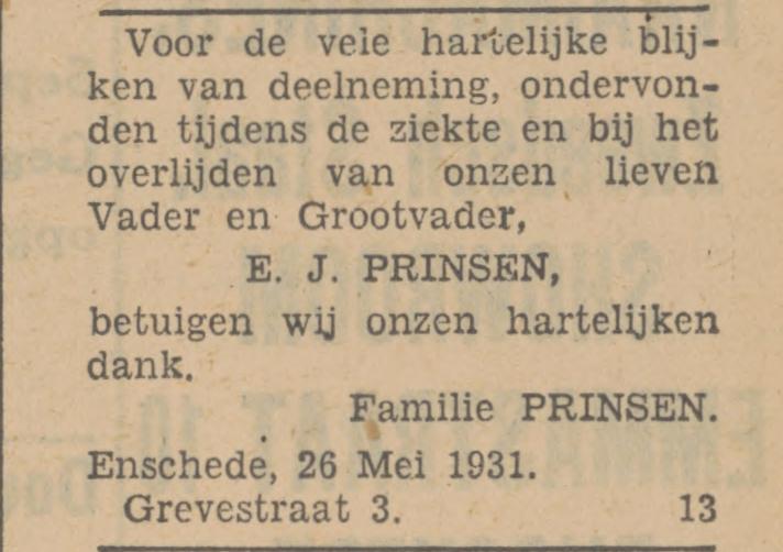 Grevestraat 3 E.J. Prinsen advertentie Tubantia 26-5-1931.jpg