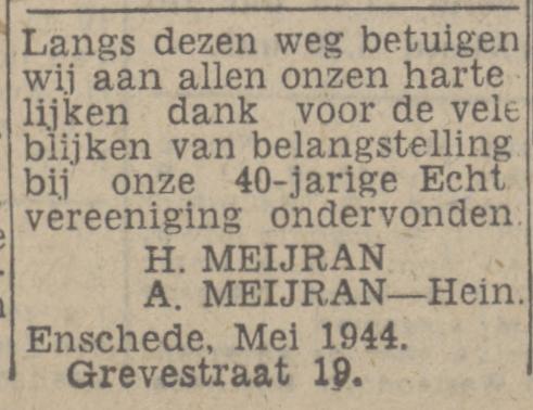Grevestraat 19 H. Meijran advertentie Twentsch nieuwsblad 25-4-1944.jpg