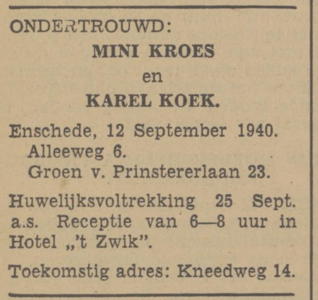 Groen van Prinstererlaan 23 Karel Koek advertentie Tubantia 12-9-1940.jpg