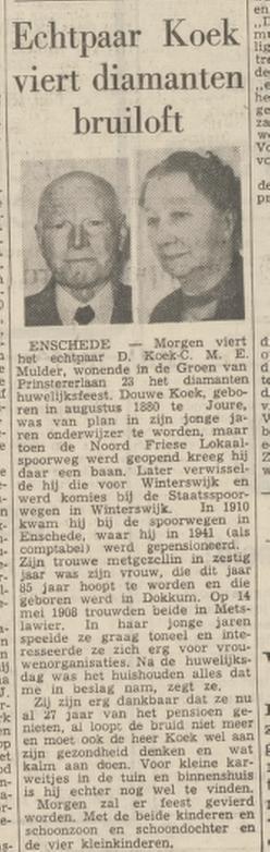 Groen van Prinstererlaan 23 D. Koek krantenbericht Tubantia 13-5-1968.jpg