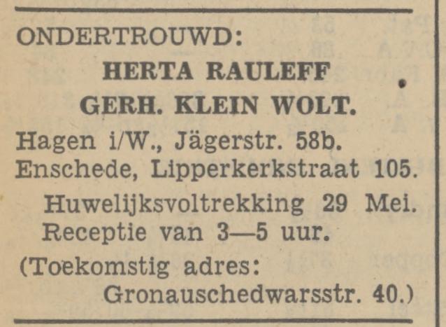 Gronausedwarstraat 40 G. Klein Wolt advertentie Tubantia 13-5-1937.jpg