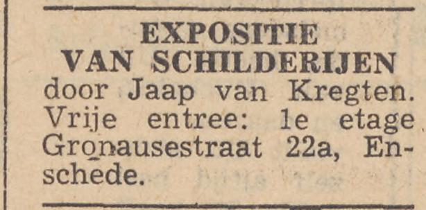 Gronausestraat 22a Jaap van Kregten advertentie Twentsche courant 19-1-1955.jpg