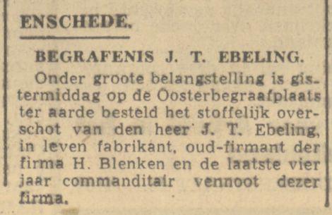 Gronausestraat 34 J.T. Ebeling overleden krantenbericht Twentsch nieuwsblad 4-3-1944.jpg