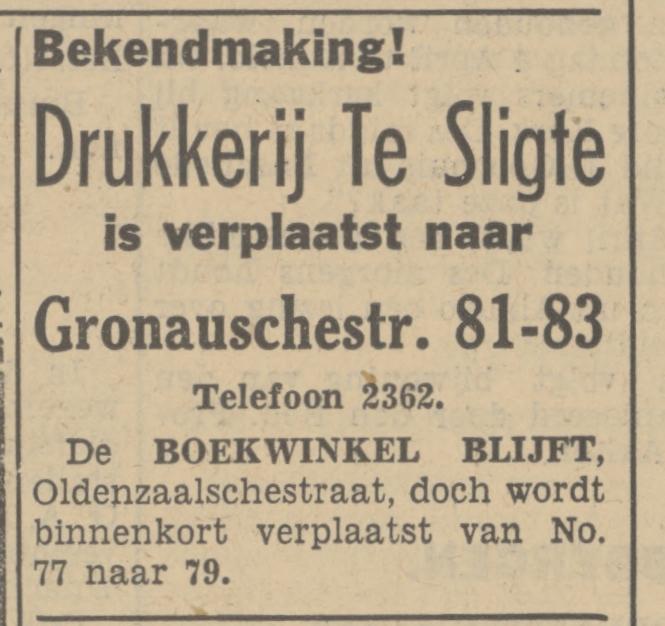 Gronausestraat 81 Drukkerij te Sligte advertentie Tubantia 13-3-1937.jpg