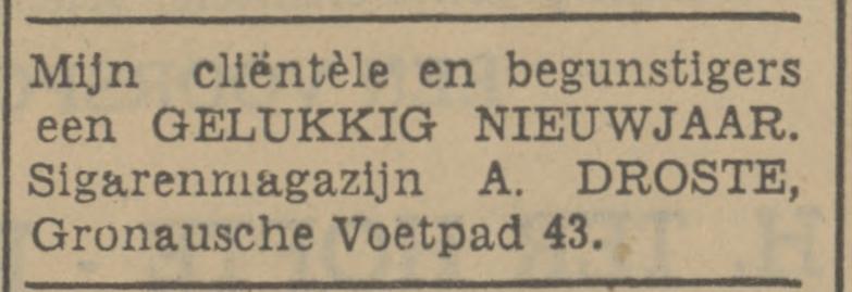 Gronausevoetpad 43 sigarenmagazijn A. Droste advertentie Tubantia 31-12-1940.jpg