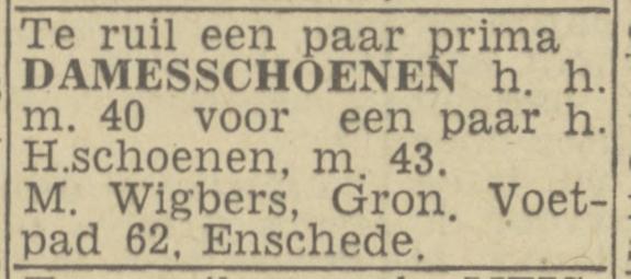 Gronausevoetpad 62 M. Wigbers advertentie Twentsch nieuwsblad 6-12-1943.jpg