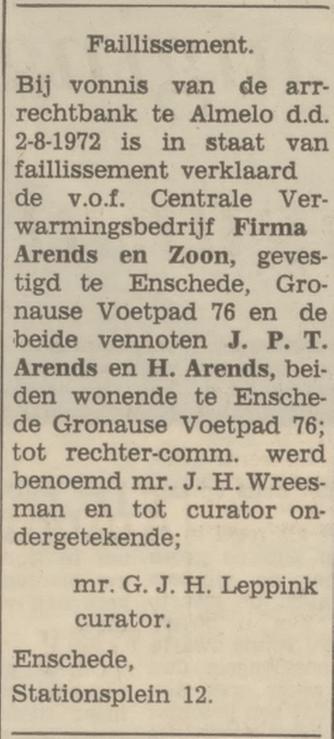 Gronausevoetpad 76 J.P.T. Arends advertentie Tubantia 5-8-1972.jpg