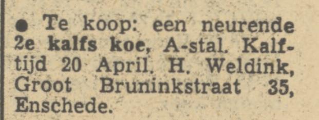 Groot Bruninkstraat 35 H. Weldink advertentie Tubantia 11-4-1950.jpg