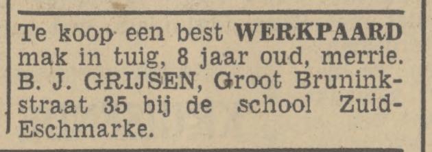 Groot Bruninkstraat 35 B.J. Grijsen advertentie Tubantia 2-9-1939.jpg