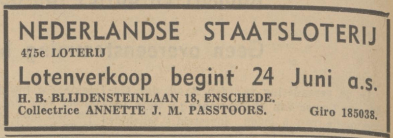 H.B. Blijdenstein 18 A.J.M. Passtoors advertentie Tubantia 23-6-1937.jpg