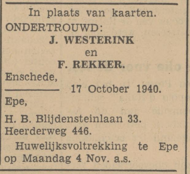 H.B. Blijdensteinlaan 33 J. Westerink advertentie Tubantia 18-10-1940.jpg