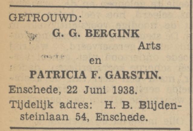 H.B. Blijdensteinlaan 54 G.G. Bergink arts advertentie Tubantia 22-6-1938.jpg