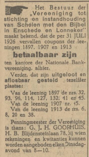 H.B. Blijdensteinlaan 78 G.J.H. Goorhuis advertentie Tubantia 13-8-1926.jpg