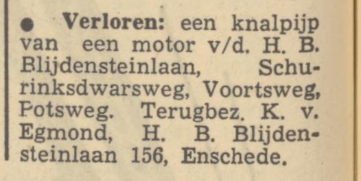 H.B. Blijdensteinlaan 156 K. van Egmond advertentie Tubantia 3-11-1949.jpg