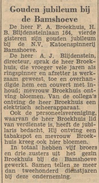 H.B. Blijdensteinlaan 154 F.A. Broekhuis krantenbericht Tubantia 9-9-1958.jpg