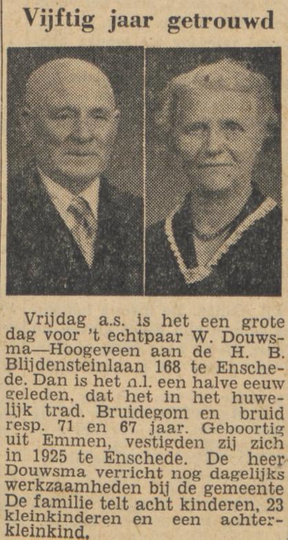 H.B. Blijdensteinlaan 168 W. Douwsma krantenbericht Tubantia 19-9-1956.jpg