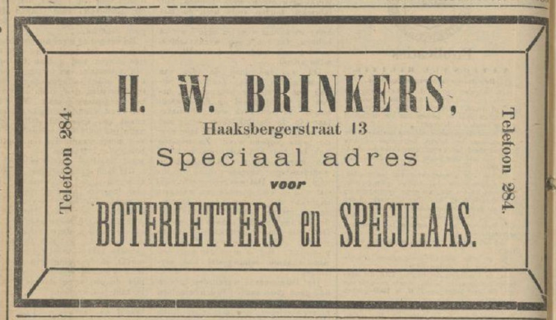 Haaksbergerstraat 13 H.W. Brinkers advertentie Tubantia 5-12-1908.jpg