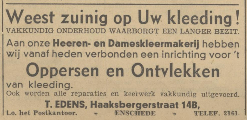 Haaksbergerstraat 14B T. Edens advertentie 15-5-1940.jpg