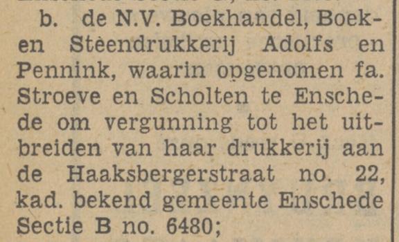 Haaksbergerstraat 22 Adolfs & Pennink krantenbericht hinderwet Tubantia 18-10-1940.jpg