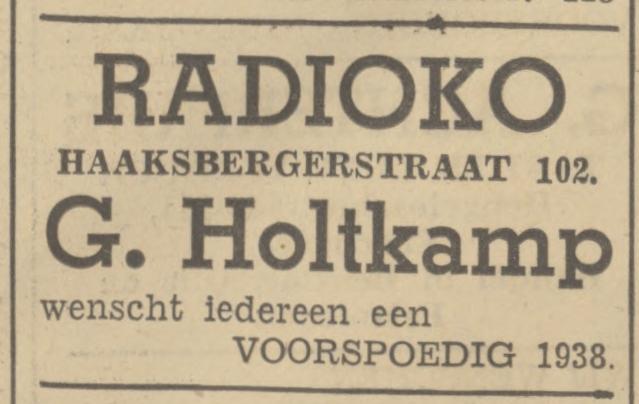 Haaksbergerstraat 102 Radioko G. Holtkamp advertentie Tubantia 31-12-1937.jpg