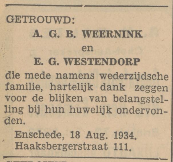 Haaksbergerstraat 111 A.G.B. Weernink advertentie Tubantia 30-4-1969.jpg