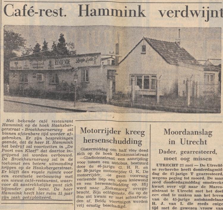 Haaksbergerstraat 113 hoek Broekheurnerweg cafe restaurant H. Hammink krantenfoto Tubantia 27-5-1960.jpg