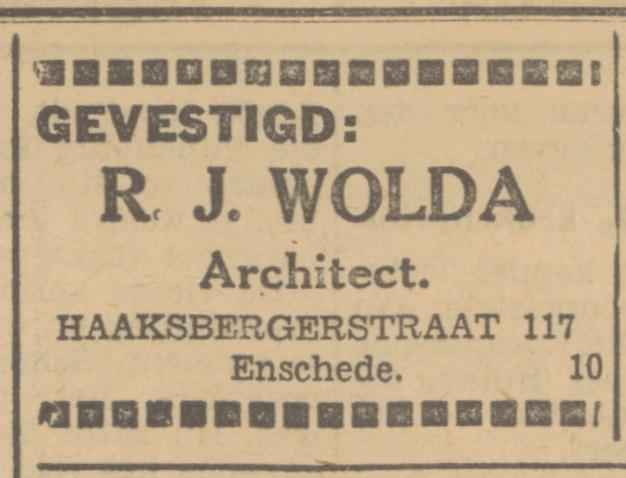 Haaksbergerstraat 117 R.J. Wolda architect advertentie Tubantia 13-1-1933.jpg