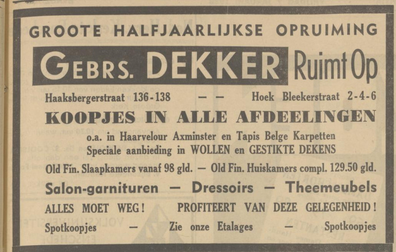 Haaksbergerstraat 136-138 Gebr. Dekker advertentie Tubantia 7-1-1938.jpg