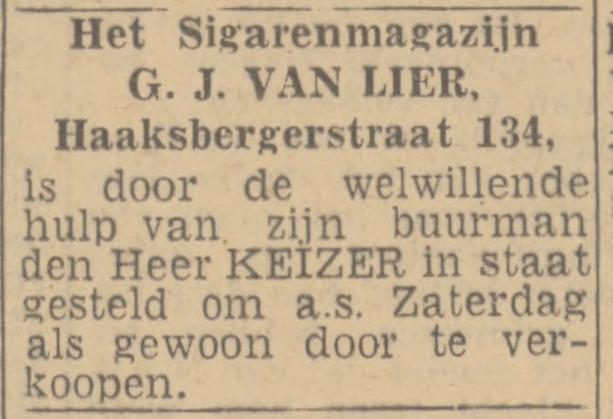 Haaksbergerstraat 134 sigarenmagazijn G.J. van Lier advertentie Twentsch nieuwsblad 25-2-1944.jpg
