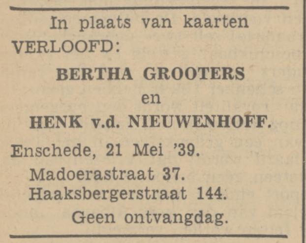 Haaksbergerstraat 144 Henk van den Nieuwenhoff advertentie Tubantia 17-5-1939.jpg