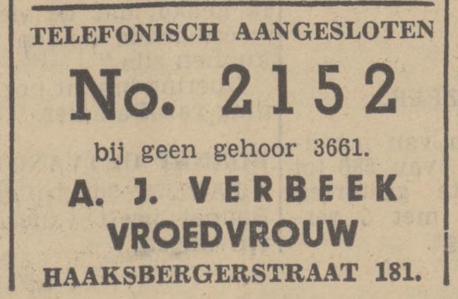Haaksbergerstraat 181 A.J. Verbeek vroedvrouw advertentie Tubantia 30-9-1938.jpg