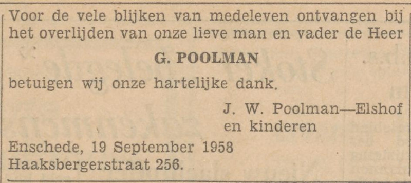Haaksbergerstraat 256 G. Poolman advertentie Tubantia 19-9-1958.jpg