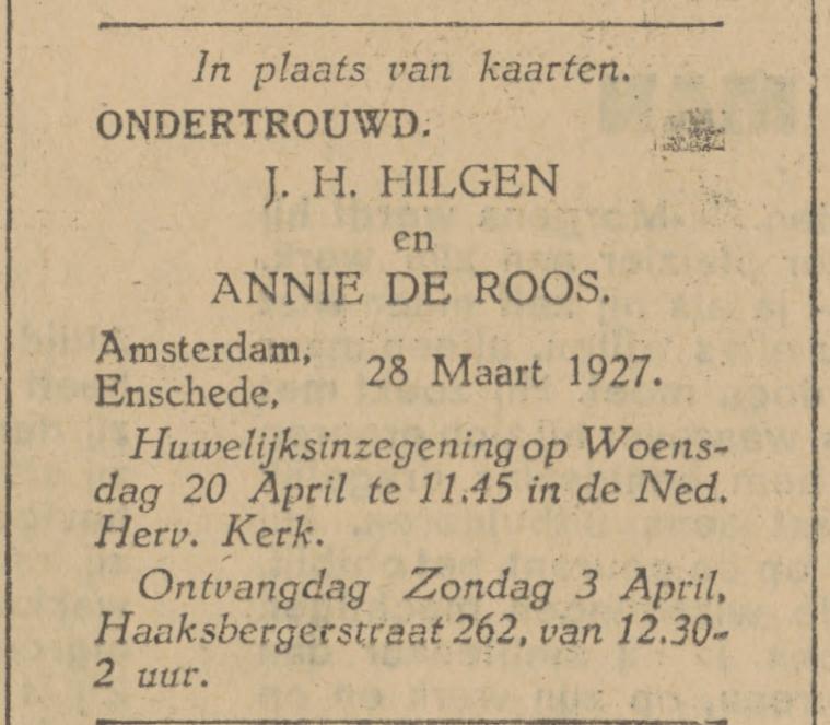 Haaksbergerstraat 262 Annie de Roos advertentie Tubantia 28-3-1927.jpg