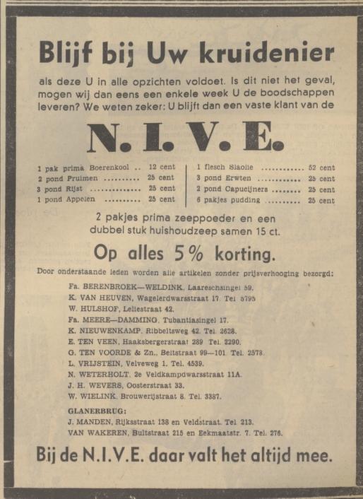 Haaksbergerstraat 289 E. ten Veen kruidenier advertentie Tubantia 19-1-1939.jpg