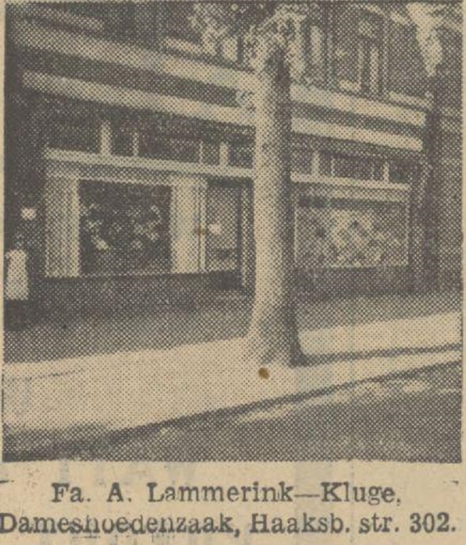 Haaksbergerstraat 302 Fa. A. Lammerink-Kluge Dameshoedenzaak 19-6-1934.jpg