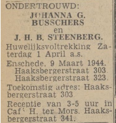 Haaksbergerstraat 323 J.H.B. Steenberg advertentie Twentsch nieuwsblad 10-3-1944.jpg