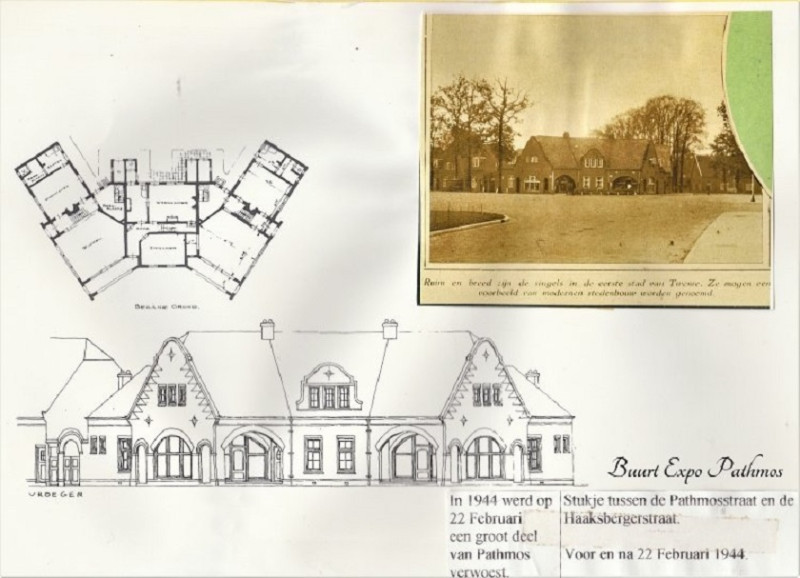 Haaksbergerstraat 374-376 hoek Pathmossingel 1 in 1944 door bombardement verwoest.jpg