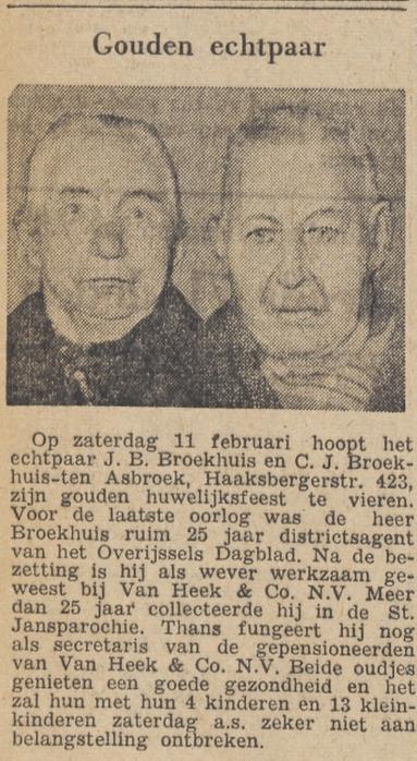 Haaksbergerstraat 423 J.B. Broekhuis krantenbericht Twentsche courant 4-2-1956.jpg