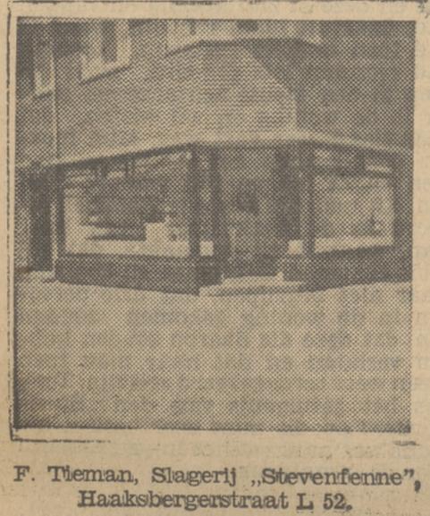 Haaksbergerstraat 528-530 oude nummering L 52 F. Tieman, slagerij Stevenfenne, krantenfoto Tubantia 19-6-1934.jpg