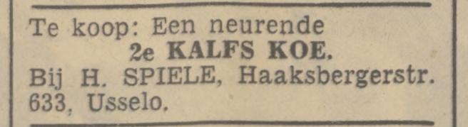 Haaksbergerstraat 633 Usselo H. Spiele advertentie Tubantia 2-11-1938.jpg