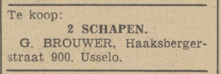 Haaksbergerstraat 900 Usselo G. Brouwer advertentie Tubantia 12-5-1942.jpg