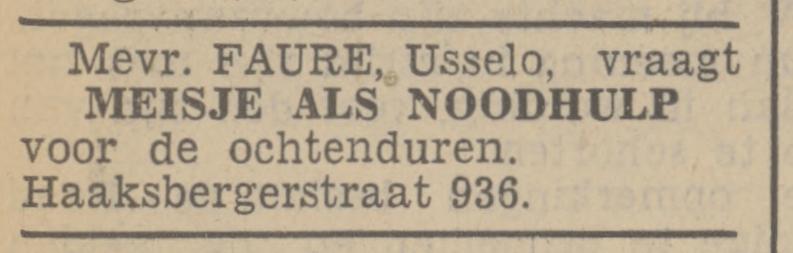 Haaksbergerstraat 936 Usselo Mebr. Faure adverrtentie Tubantia 8-9-1937.jpg