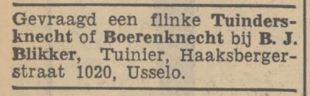 Haaksbergerstraat 1020 Usselo B.J. Blikker tuinier advertentie Tubantia 20-5-1939.jpg
